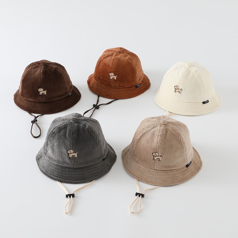 Bucket Hat Cotton - Topi Santai Anak-anak Bahan Corduroy 48-50cm