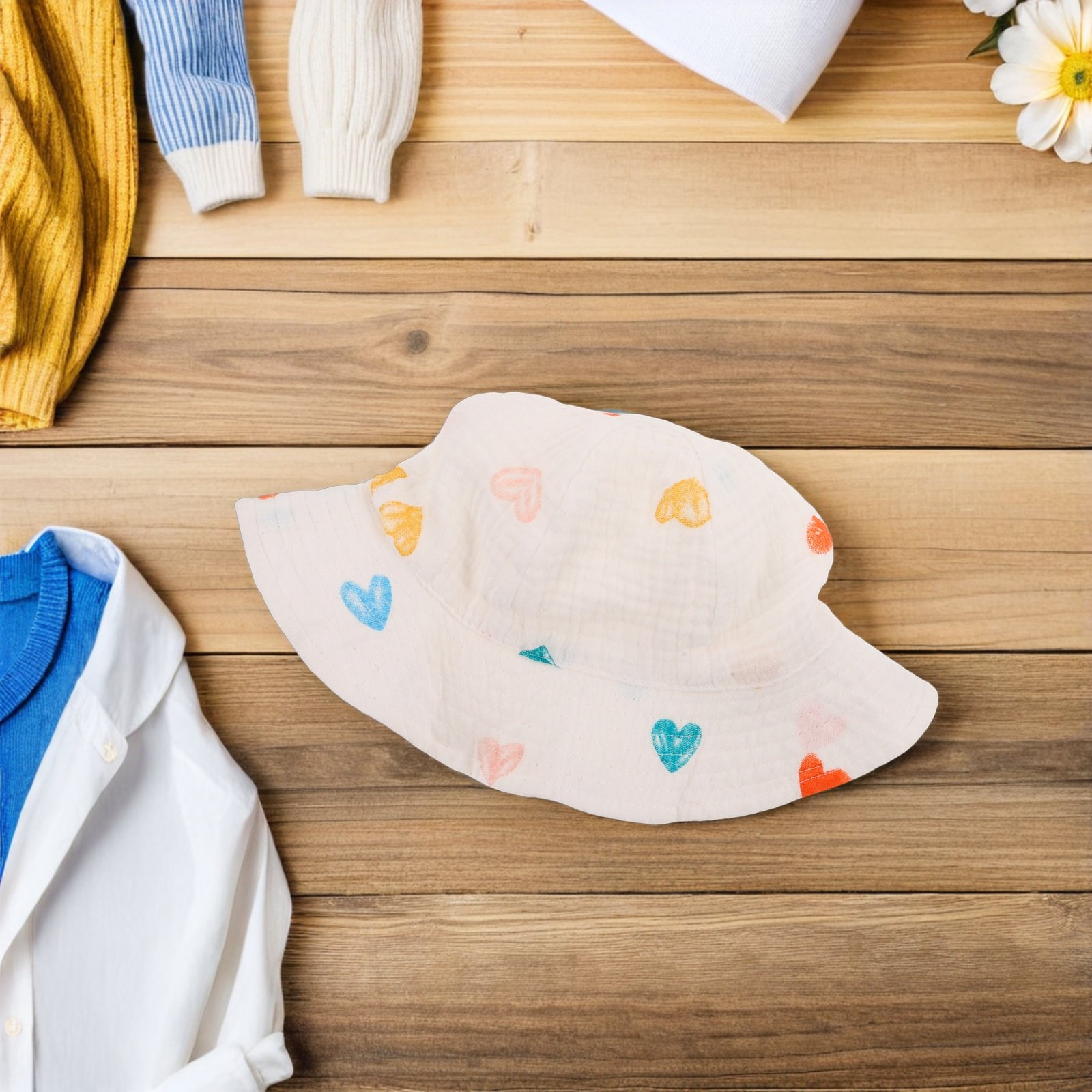 Bucket Hat Cotton - Topi Bayi Katun Lembut dan Nyaman,