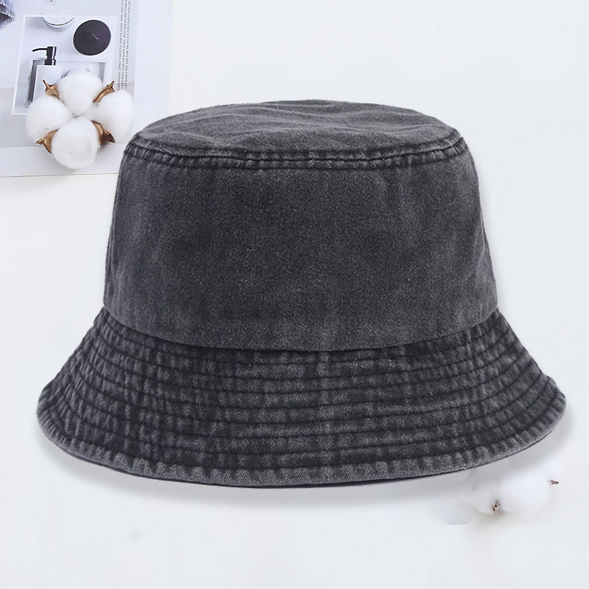 Topi Bucket Denim dengan Logo  - Bucket Hat Cotton ulasan dan harga